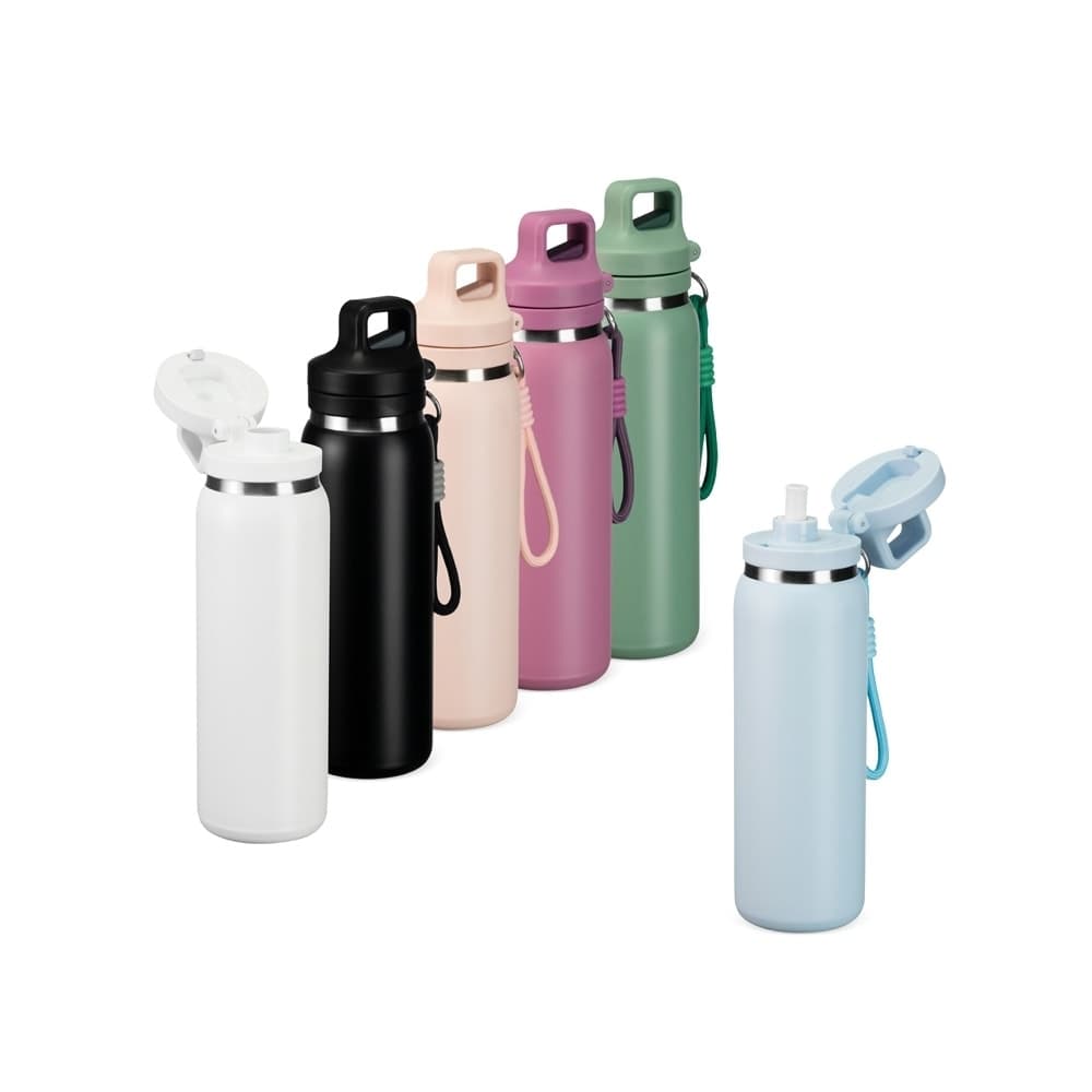 Garrafa Térmica Inox 600ml com Canudo Personalizada - imagem 1