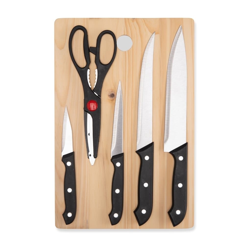Kit Churrasco 6 Peças com Tábua e Facas Personalizado - imagem 1