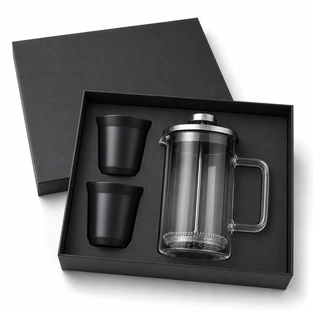 Kit Cafeteira Prensa Francesa com Copos Personalizado - imagem 1