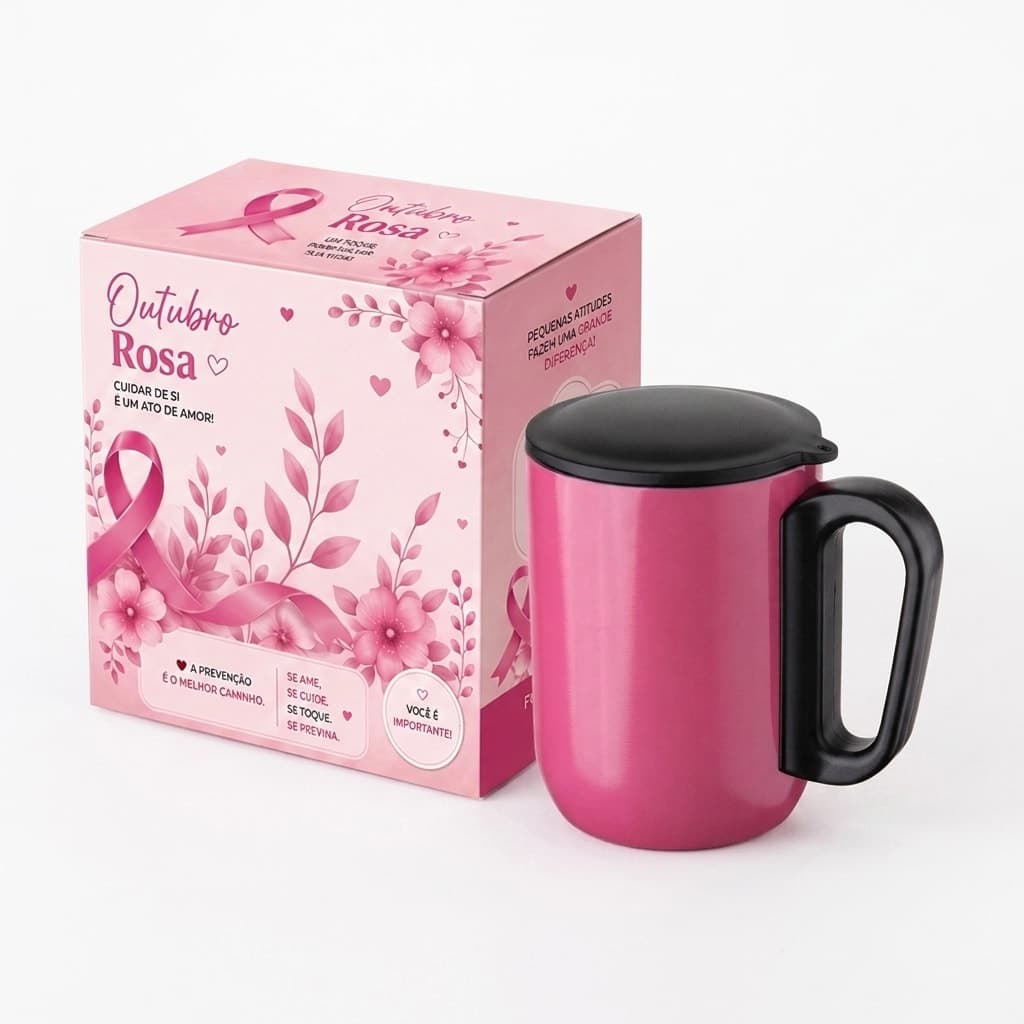Caneca Térmica com Tampa e Alça Personalizada - imagem 1
