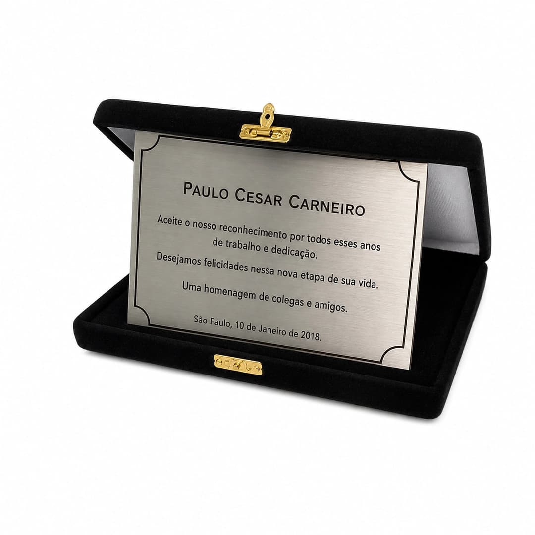Placa de Homenagem 10x15 com Estojo Personalizada - imagem 1