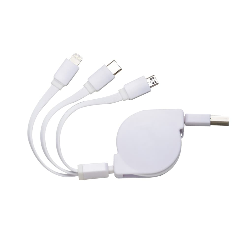 Cabo USB Retrátil 3 em 1 Personalizado - imagem 1