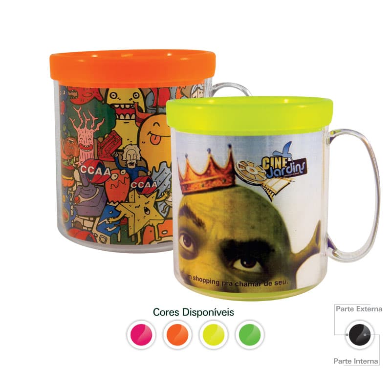 Caneca Foto Térmica Neon 300ml Personalizada - imagem 1
