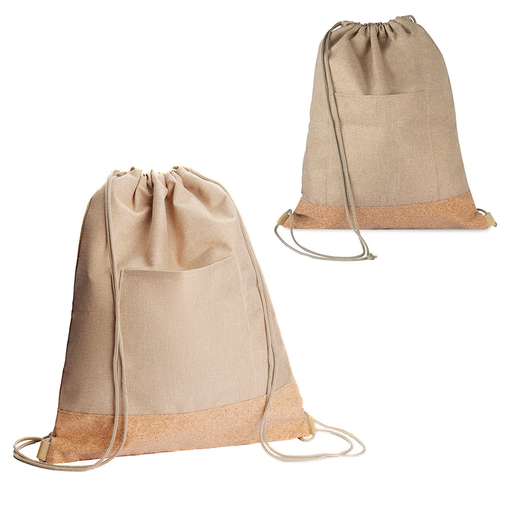 Sacola/Mochila em Poliester 600D e Cortica (34x38cm) - imagem 1