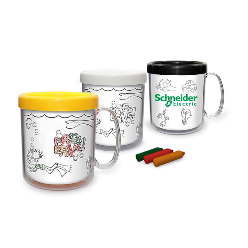 Caneca Térmica Infantil 300ml com Giz de Cera Personalizada - imagem 1