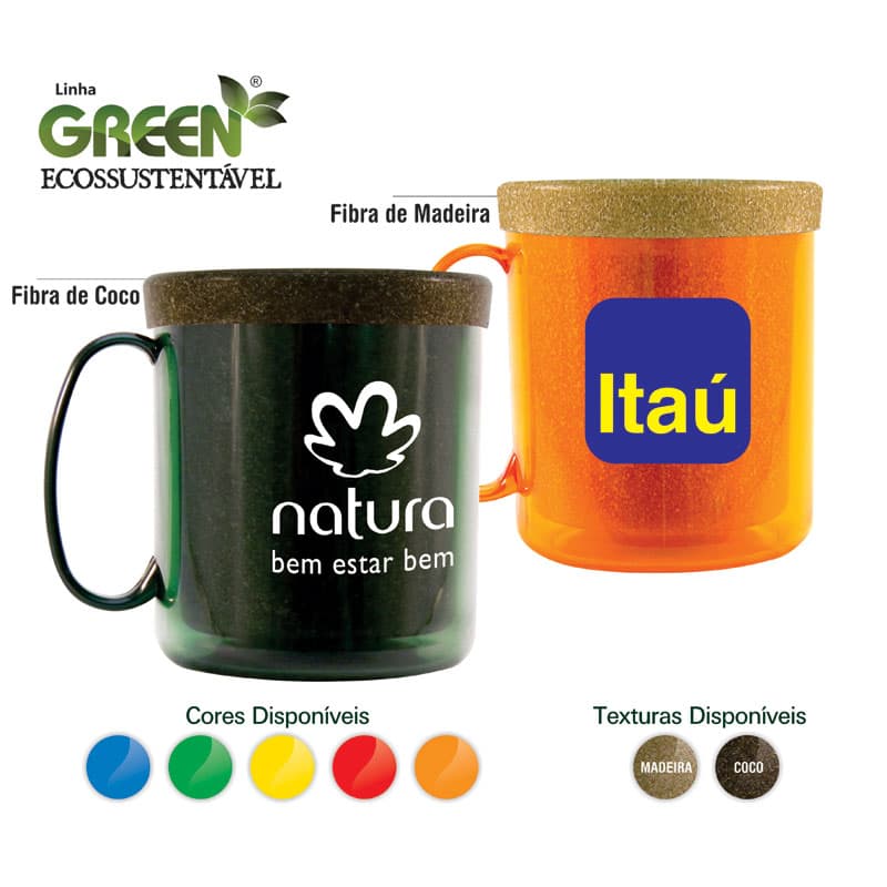 Caneca Ecológica 300ml Linha Green Personalizada - imagem 1