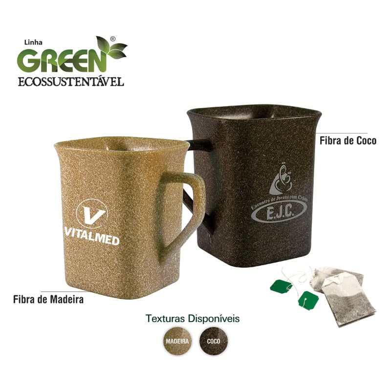 Caneca Ecológica Quadrada 250ml Personalizada - imagem 1