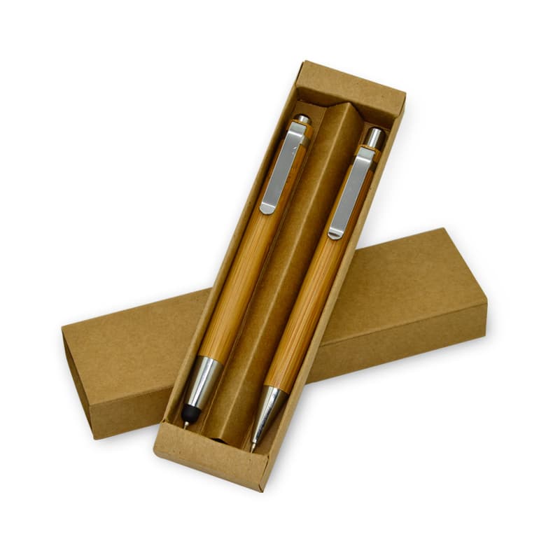 Conjunto de Caneta e Lapiseira em Bambu Personalizado - imagem 1