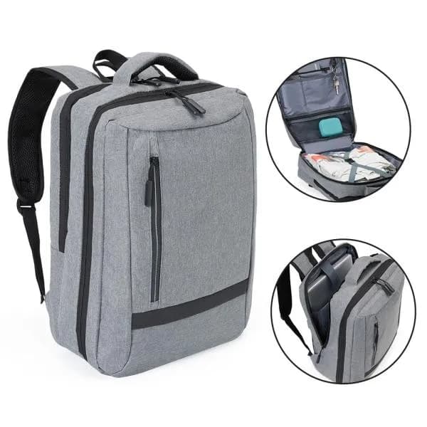 MOCHILA EM POLIESTER 300D - MELANGE CINZA - 18L - imagem 1