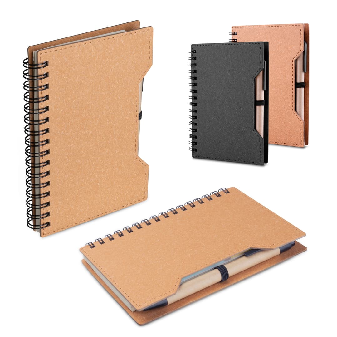 Caderno A6 capa em papelao reciclado com caneta - imagem 1