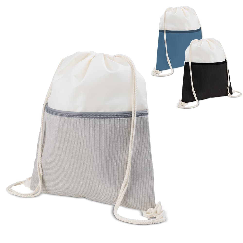 Sacola/Mochila em poliester e veludo (41x34,4cm) - imagem 1