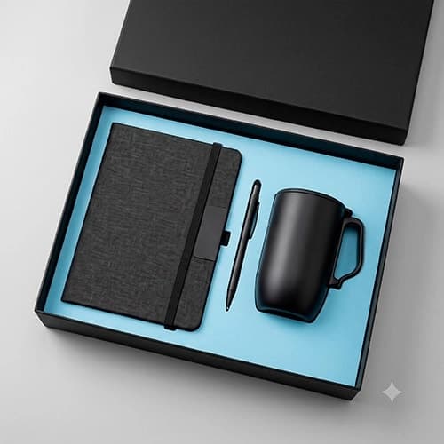 Kit escritorio Caderno, caneca e caneta metal touch - imagem 1