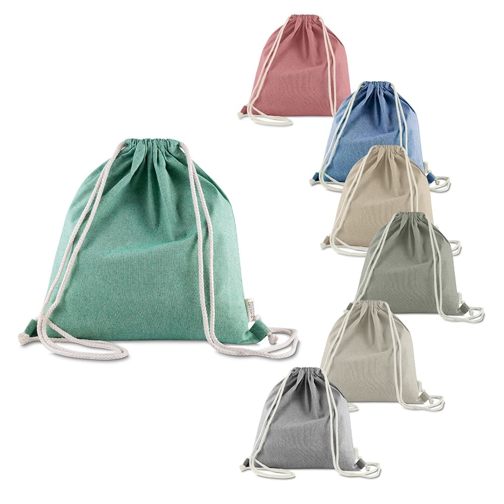 Sacola/Mochila em algodao mescla reciclado 140g/m² - imagem 1