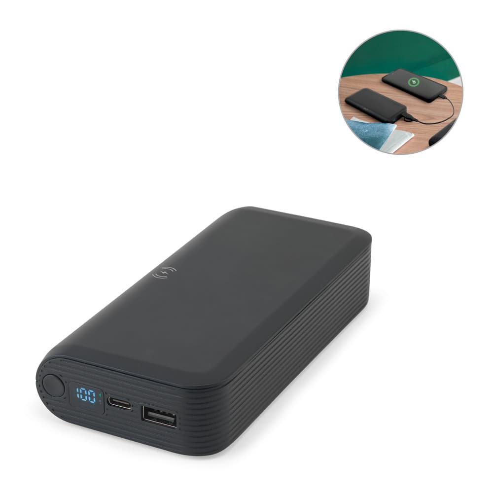 Power Bank 20000 mAh com Carregamento Wireless e USB-C PD 20W Personalizado - imagem 1