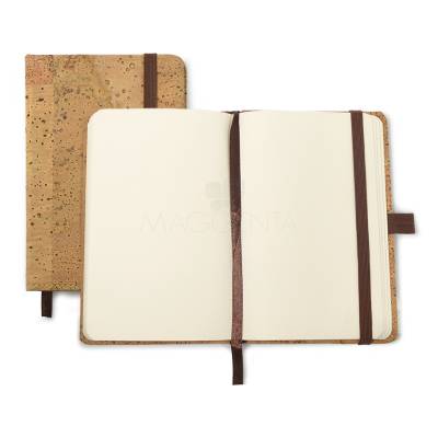 Bloco de Anotações sem Pautas em Cortiça Personalizado