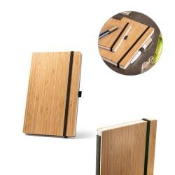 Caderno A5 de Capa e Contracapa Em Placa de Bambu Personalizado