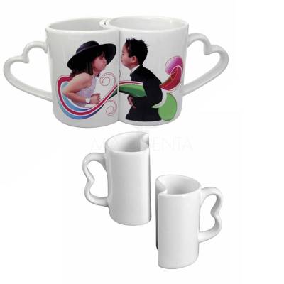 Caneca Porcelana Dupla Coração Promocionais