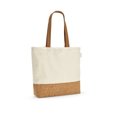 Sacola em algodão reciclado com fundo em cortiça para Brindes