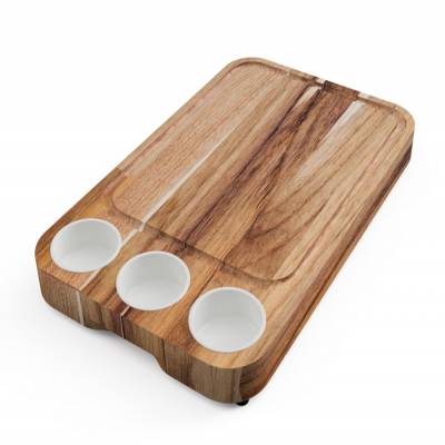 Tábua de Corte Madeira com Ramekins Personalizada